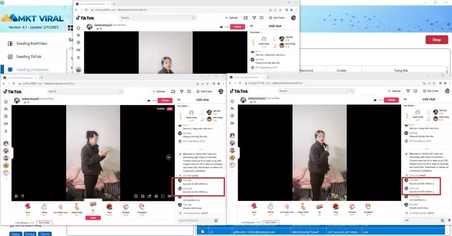 Tool seeding livstream Tiktok