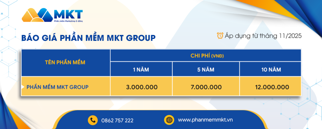Báo giá phần mềm mkt group