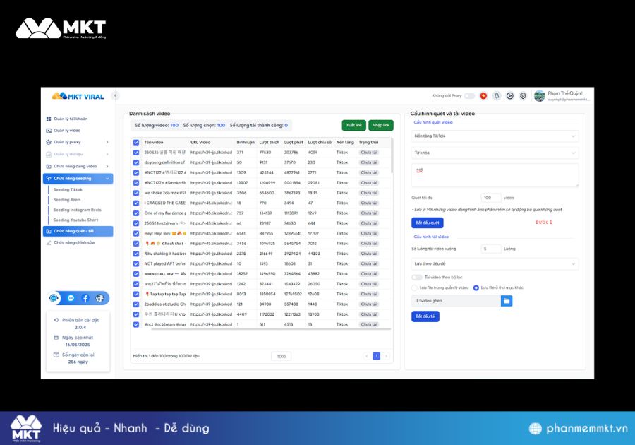 Hướng dẫn tải video hàng loạt bằng phần mềm