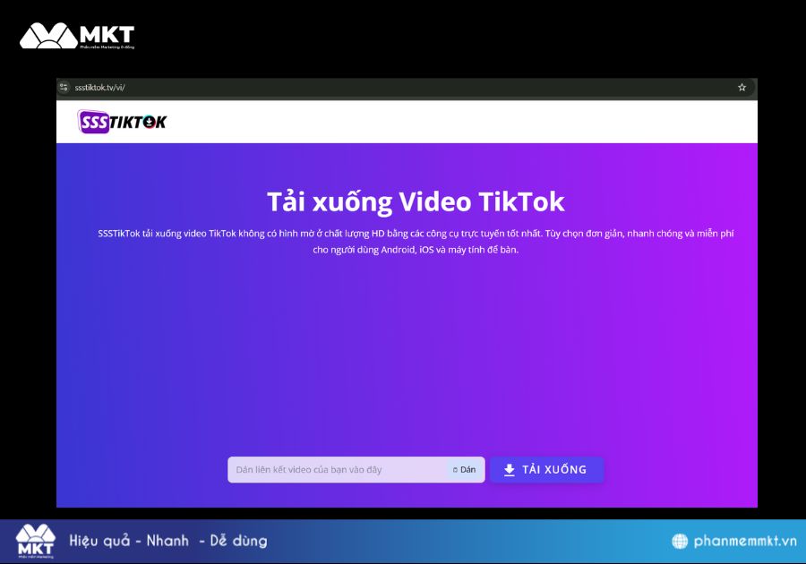 Cách tải video TikTok không có nút lưu bằng Website sssTiktok