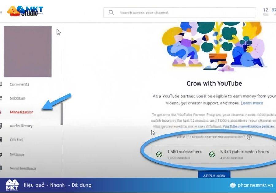 tạo tài khoản Adsense YouTube