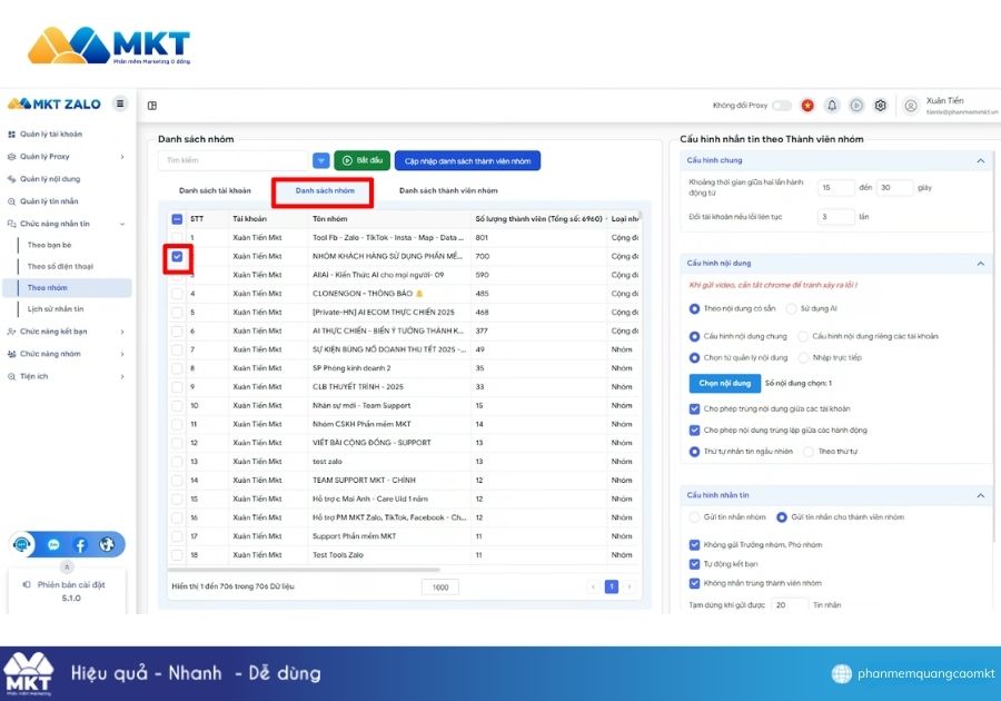 Cách gửi tin nhắn hàng loạt trên Zalo​