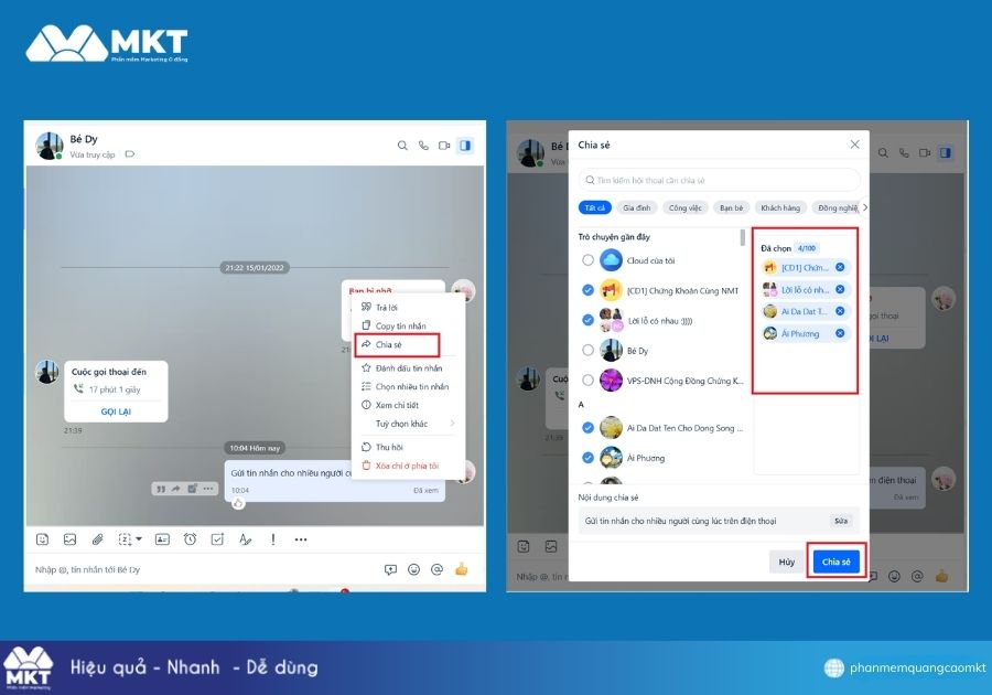 Cách gửi tin nhắn hàng loạt trên Zalo​
