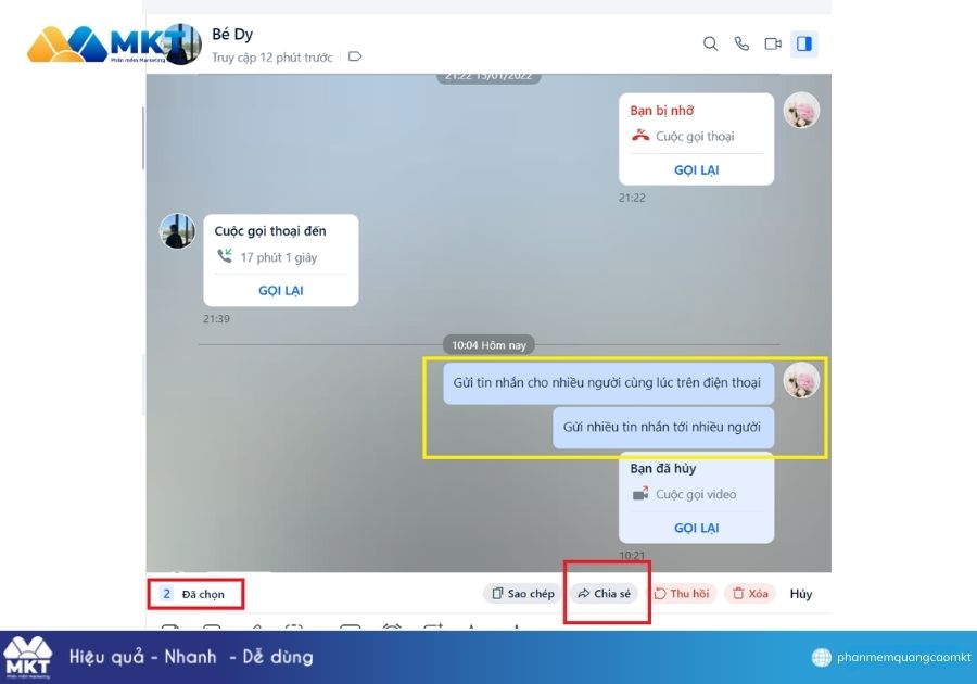 Cách gửi tin nhắn hàng loạt trên Zalo​