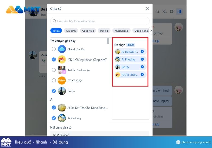 Cách gửi tin nhắn hàng loạt trên Zalo​