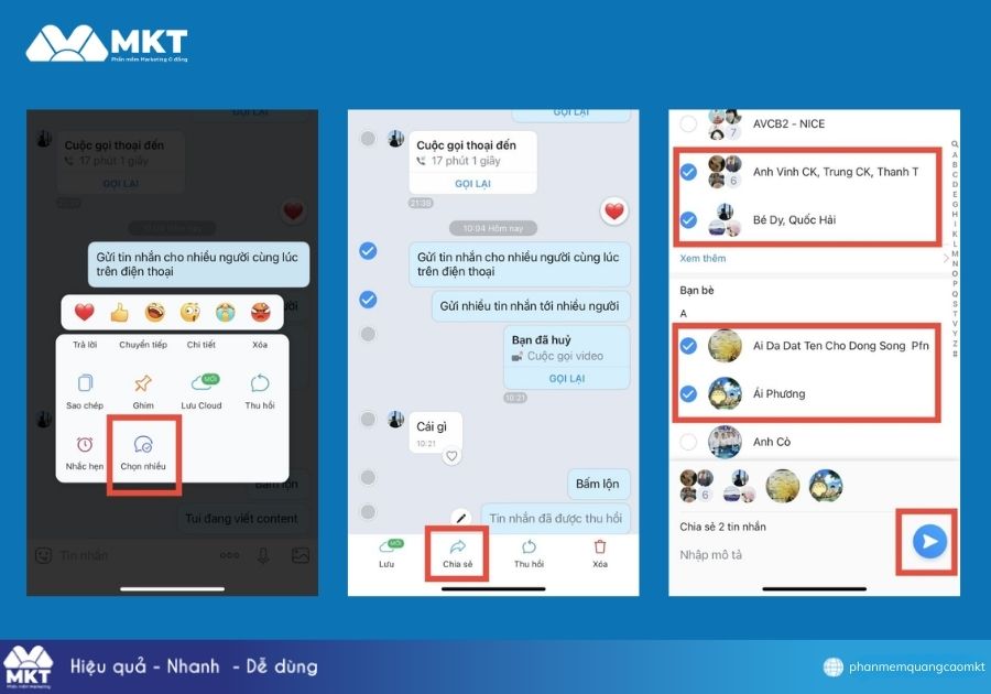 Cách gửi tin nhắn hàng loạt trên Zalo​