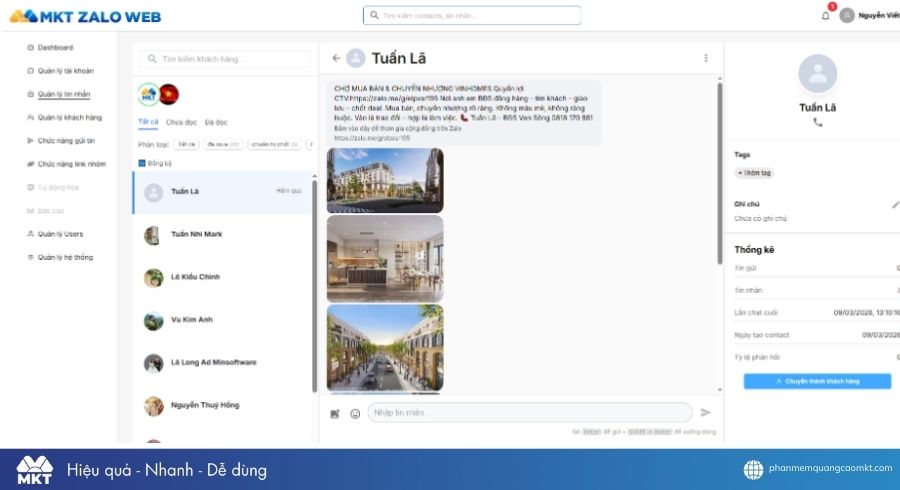 Phần mềm MKT Zalo Web