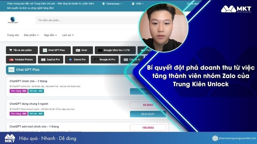 Kéo thành viên nhóm Zalo: Bí kíp giúp Trung Kiên Unlock bứt phá doanh số vượt bậc